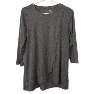 Motherhood Maternity Grey Asymmetrical Hem Long Sleeve Top nursing Top